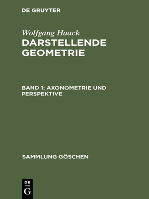 cover image of Axonometrie und Perspektive